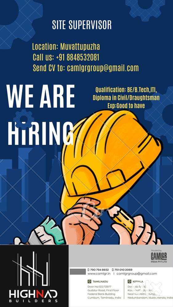 Site supervisor-Muvattupuzha