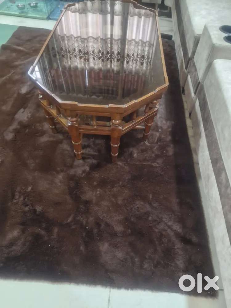Premium wooden and glass center table