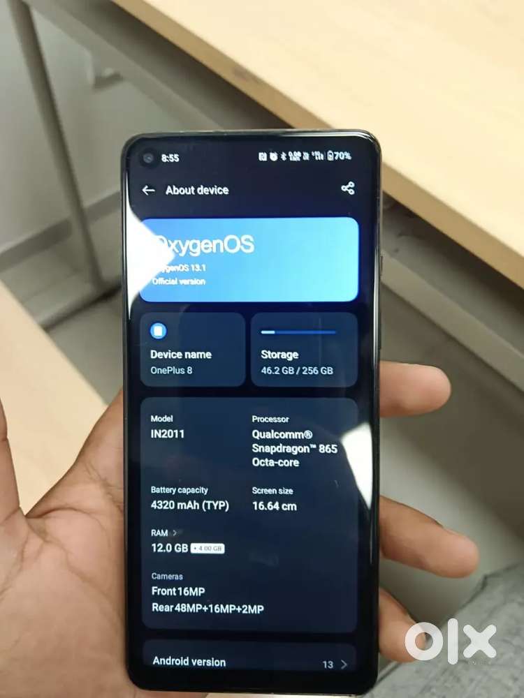 GB = 12+4 ROM. = 256 GB.      OnePlus 8