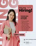 Hiring Female Massage Therapist for Luxury Spa Apply Now! Age 20 to 35
