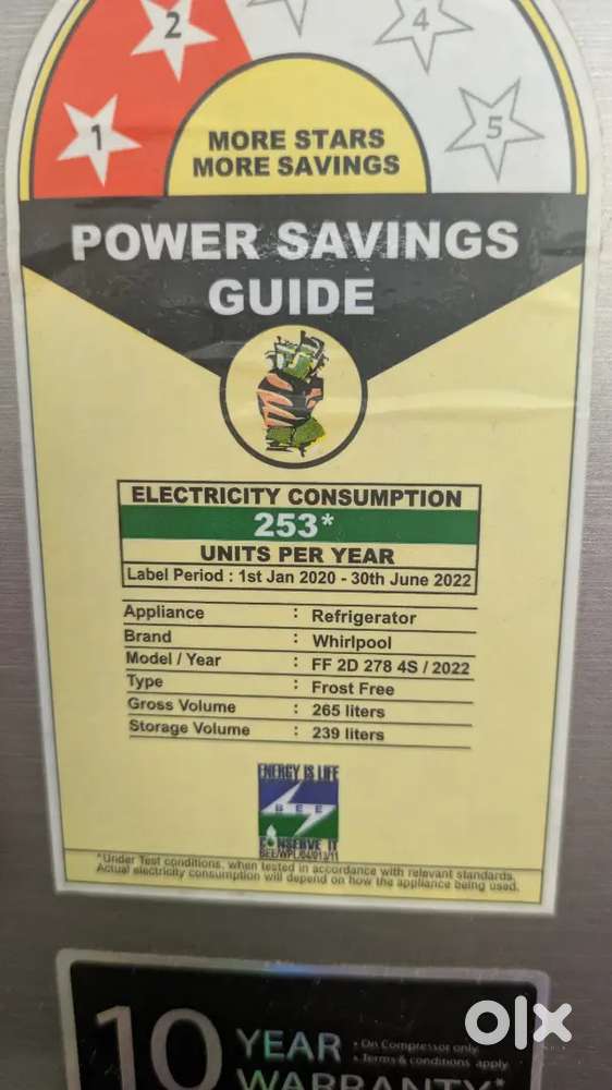 Whirlpool 3 year old Good working Fridge 265l