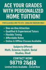 Home tution For class 3rd to 6th (English medium only)