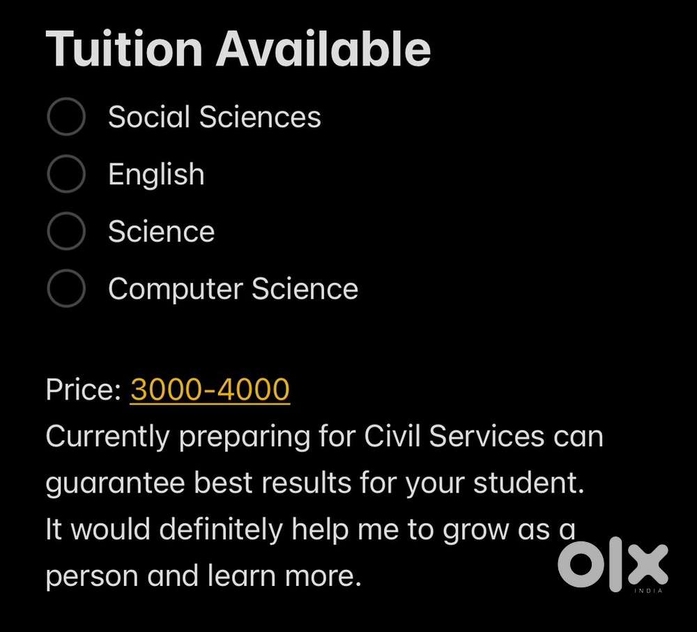 Tuition for Social Sciences and English + All Subjects