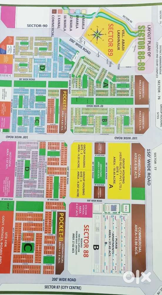 8marla plots for sale in sector 89 GMADA near judicial court comlex