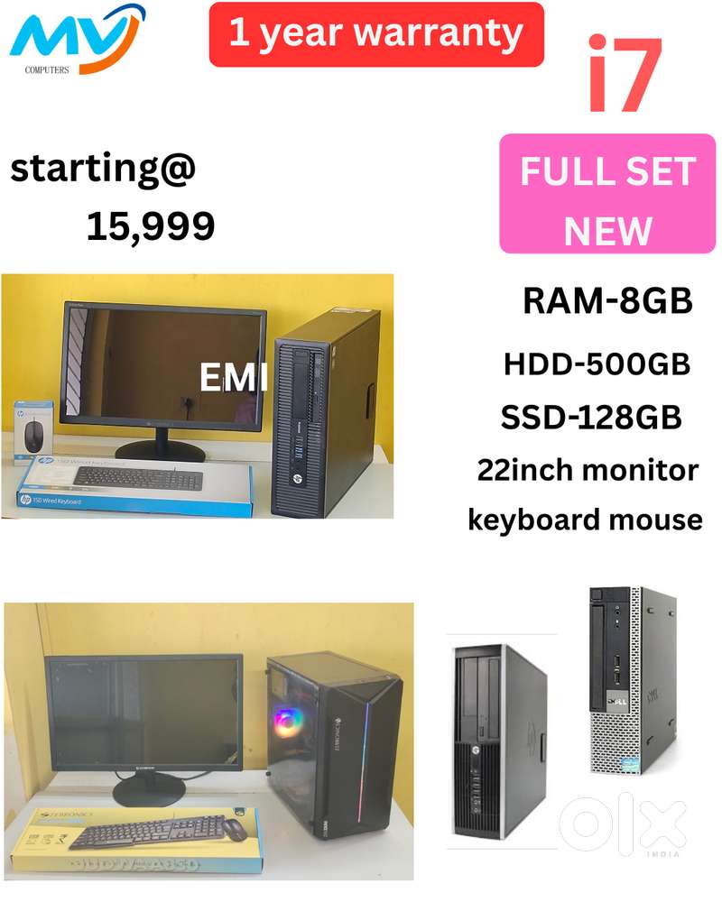 Special offer sales  Branded Full Sets  CPU - i7 Process  Monitor