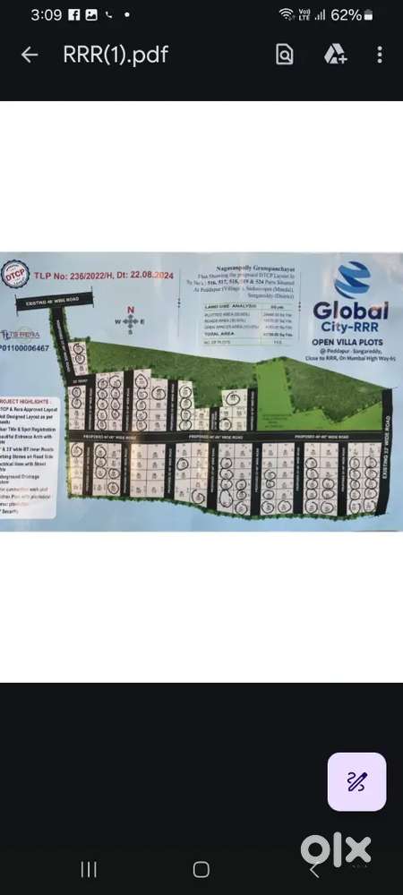 NEARBY  , SANGAREDDY,  PEDDAPUR, CPMING SOON RRR PROJECT OPEN PLOTS