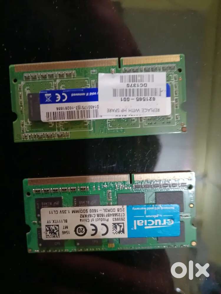 laptop ram ddr3 2gb , 2 ram sticks... Total 4 ram