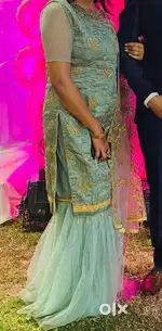 Pastel green sharara