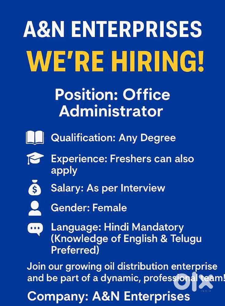 Office Administrator Required in Madhapur