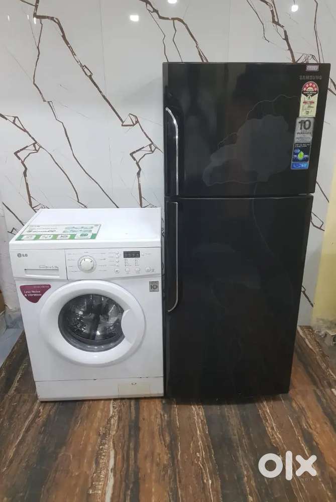 Samsung double door refrigerator and lg front load washing machine $