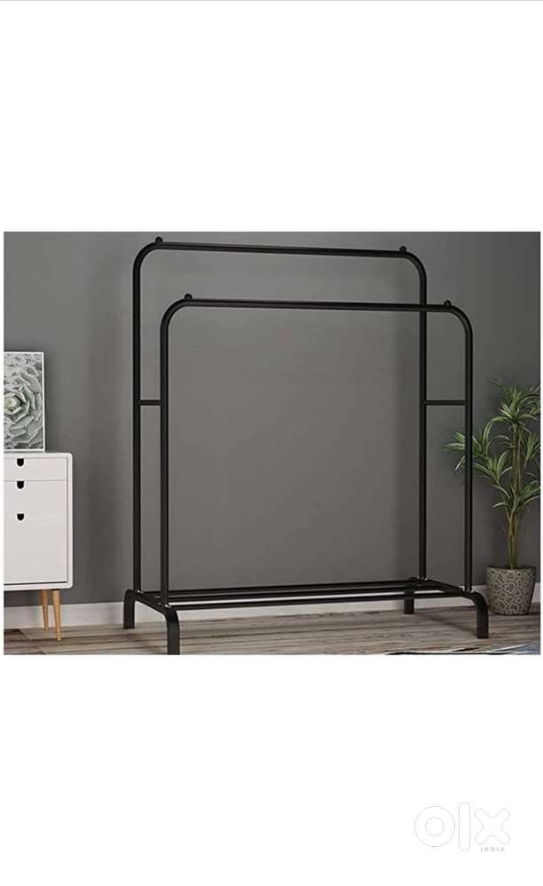 Metal Cloth Stand: Multipurpose Garment Rack with Bottom Shelf