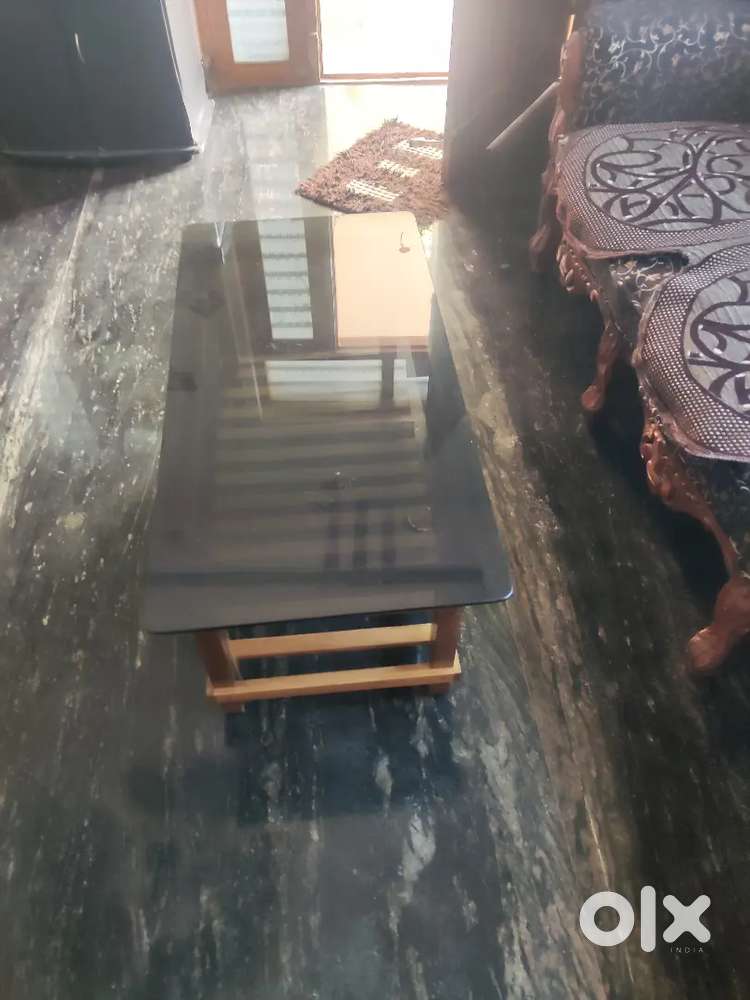 GLASS TEAPOY WITH TEAK WOOD FRAME BRAND NEW CONDITION