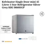 Kelvinator Singal door mini 45 LT 1 star refrigerator silver grey