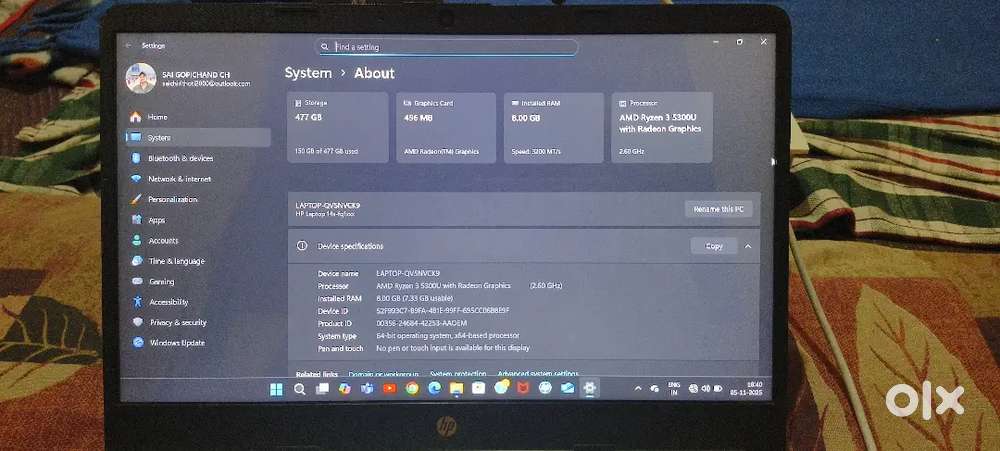 HP Laptop 8gb Ram /512 Gb