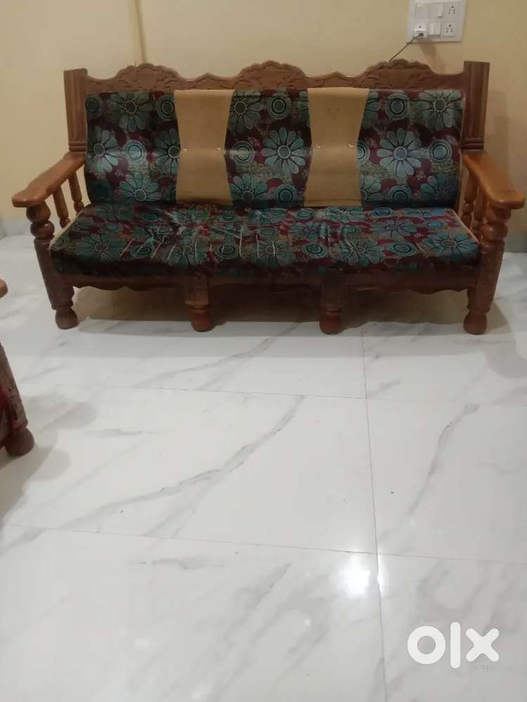 Wooden sofa set.