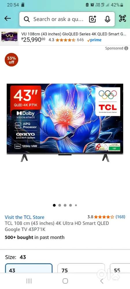 New tv is available for sale