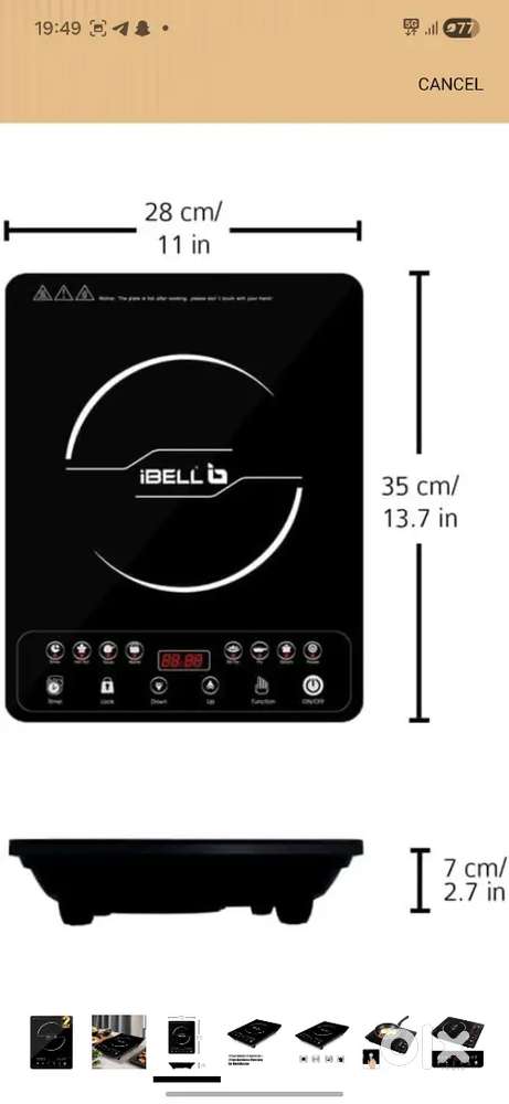 Induction cooktop 2000 watt
