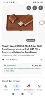 2pc 32gb pendrive with case full wooden and magnet crafting