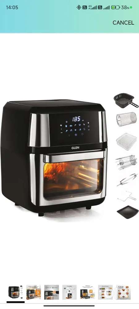 Glen 12 Litre Digital Air Fryer Oven for Home, 1800W,