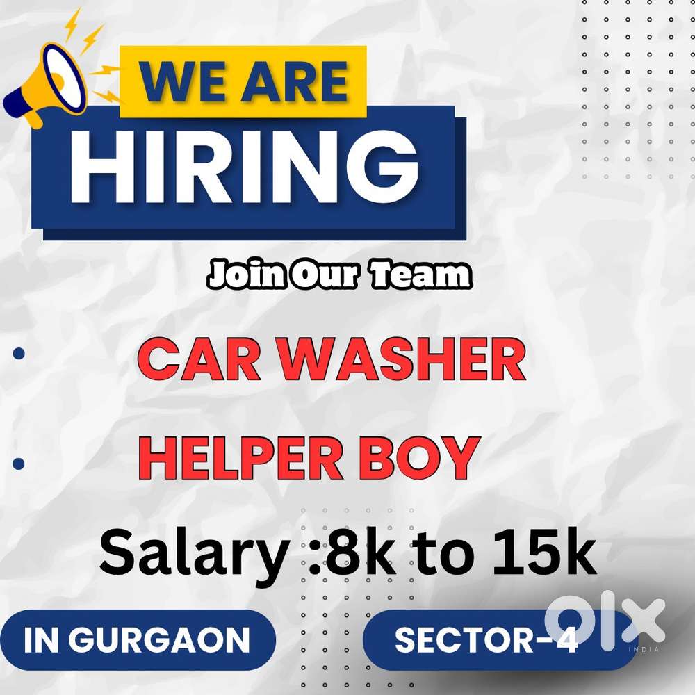 Car Wash Boy or Helper boy