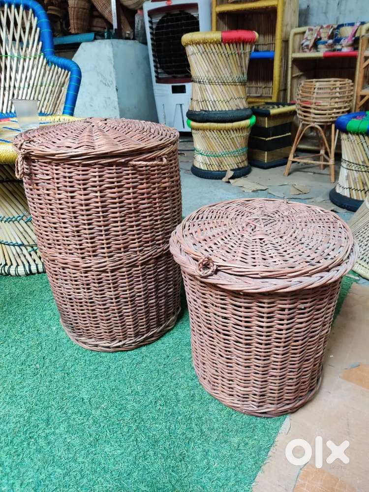 Laundry basket storage basket cane cane chair with table set home