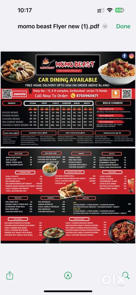 Chinese Chef Required – Momo Beast, Noida