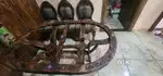 Wood carving dining table