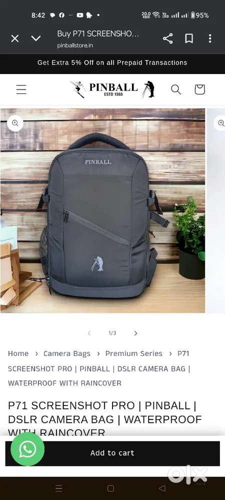 P71 SCREENSHOT PRO DSLR Camera Bag
