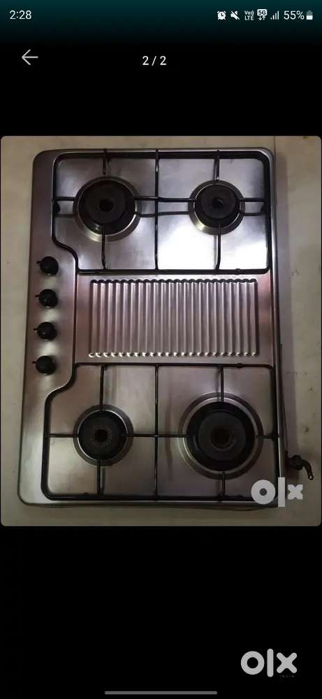 4 Burner Faber Steel Gas Stove (Without any Scrath)