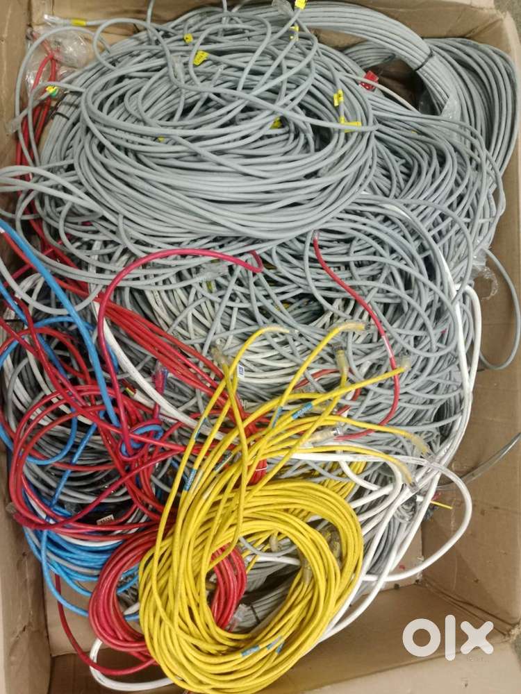 mixed-color LAN network cables in various lengths,
