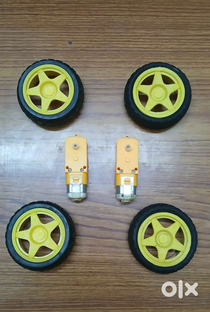 Robot car kit parts(4 wheels + 2 bo motors)