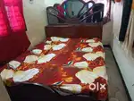 Wooden Double Cot with Mirror – Like New
