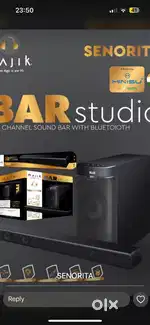 Home theater speaker with woofers and sound bar