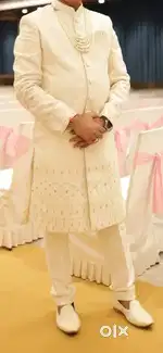 Ivory asethetic Shervani + Indo Western