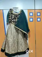Designer Bottle Green & Golden Lehenga Choli with Net Dupatta