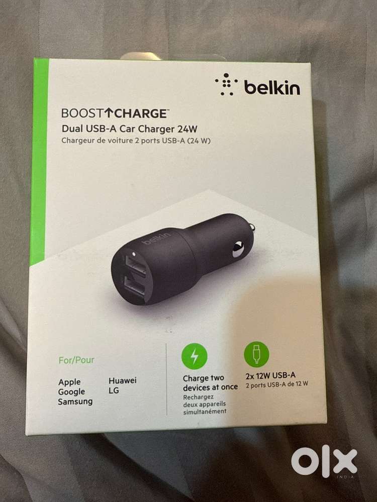 BELKIN DUAL USB-A CAR CHARGER 24W
