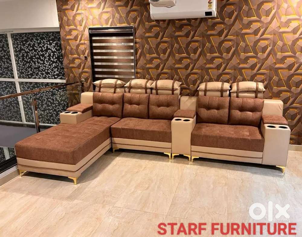 Premium quality L shape sofa set with launger available in starf furni
