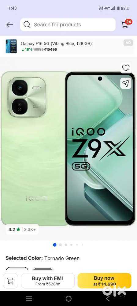 Iq z9x  4 ram 128rom full guarantee no minor scratches