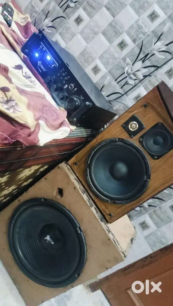 Speaker 8inch aur 12 inch aur amplifier