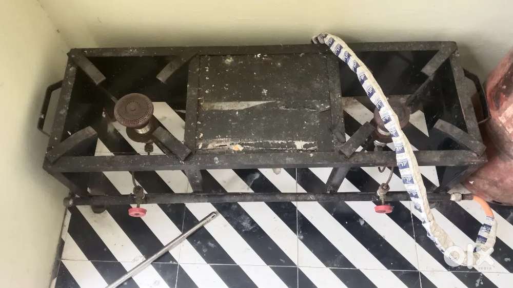 Square two burner gas stove