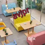 New solid wood frame two seater cafe sofa resturant sofa office sofa