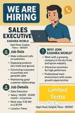 Sales Executive Required – Kashira World (Dry Fruits & Spices), Patna