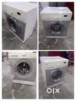 Lg grey and white front load washing machine