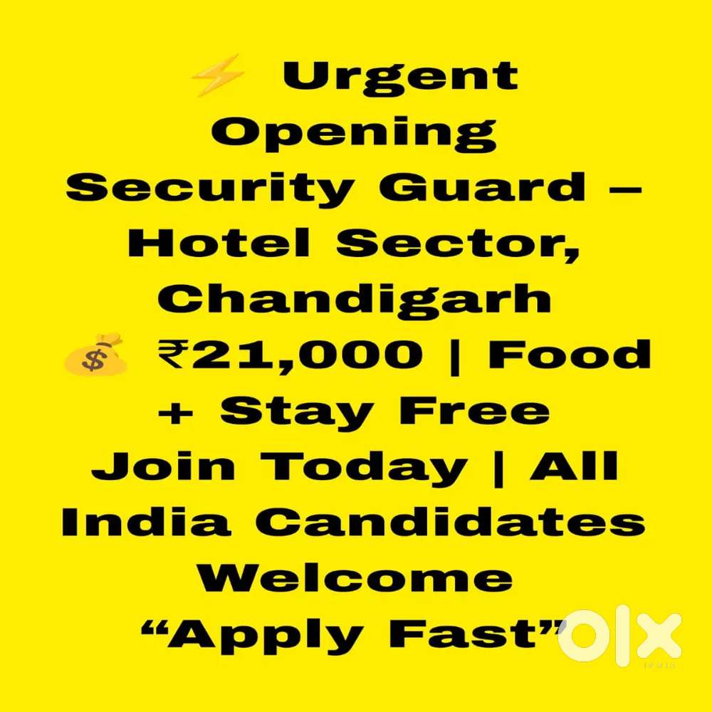 Hotel Security Staff, Chandigarh, Room,Food