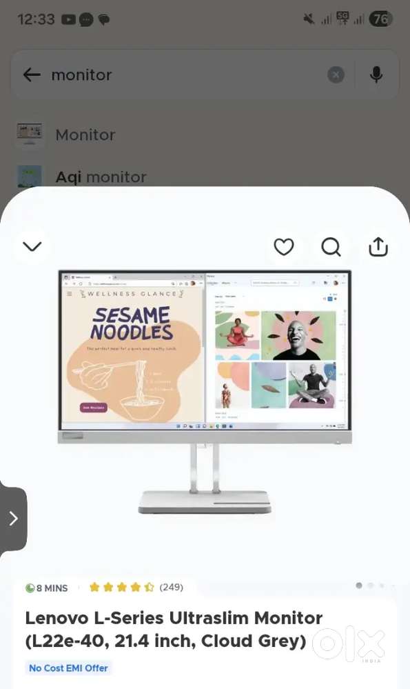Lenovo monitor brand new