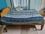 Teak wood Big bed with matress