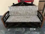 3 seater wooden sofa