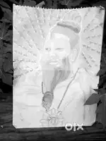Handmade drawing of Premanand Ji Maharaj, showing his peaceful smile.