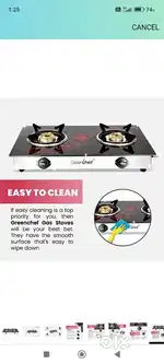 Gas stove greenchef crystal plus 2 burner