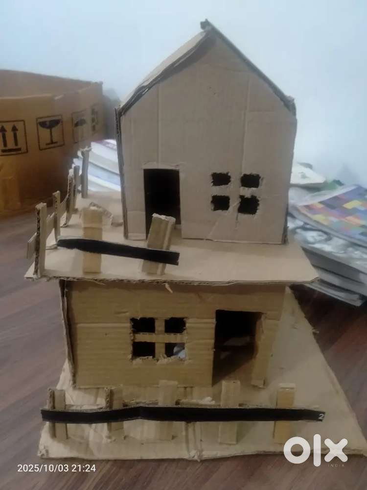 Beautiful cardboard house of hand work